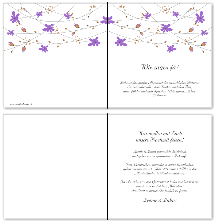  Einladungskarten Hochzeit, Hochzeitseinladungen, Hochzeitskarten, Einladungen f&uuml;r Hochzeit