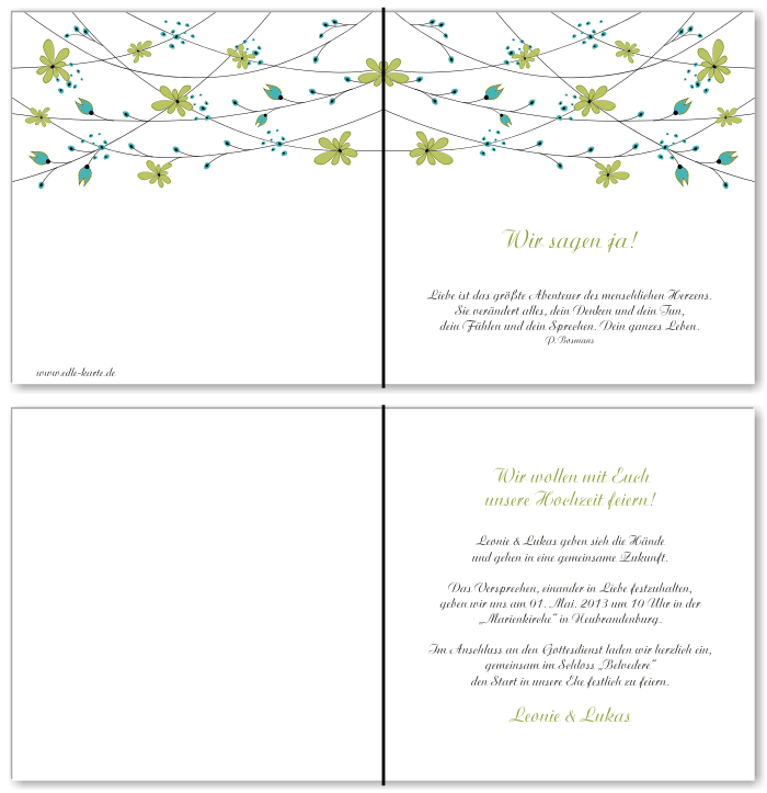  Einladungskarten Hochzeit, Hochzeitseinladungen, Hochzeitskarten, Einladungen f&uuml;r Hochzeit