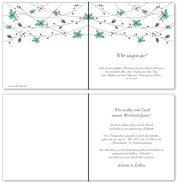  Einladungskarten Hochzeit, Hochzeitseinladungen, Hochzeitskarten, Einladungen f&uuml;r Hochzeit