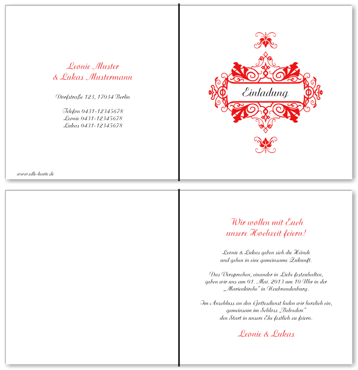  Einladungskarten Hochzeit, Hochzeitseinladungen, Hochzeitskarten, Einladungen f&uuml;r Hochzeit