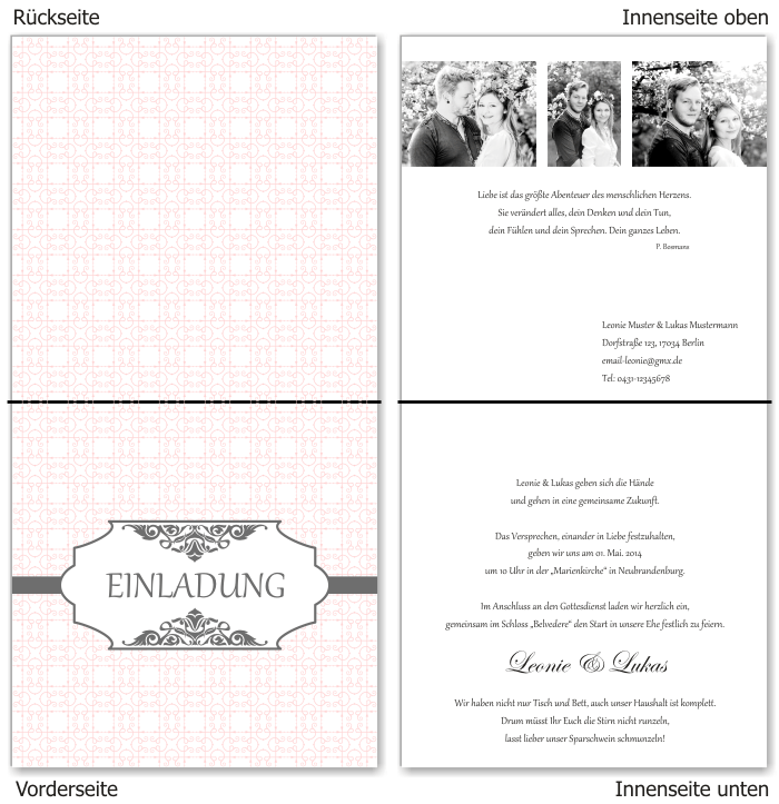  Einladungskarten Hochzeit, Hochzeitseinladungen, Hochzeitskarten, Einladungen f&uuml;r Hochzeit