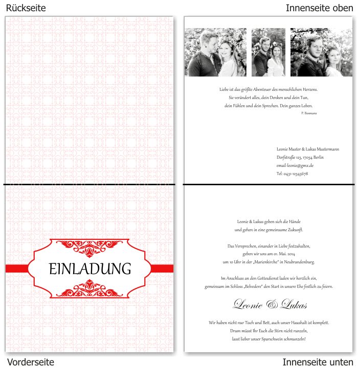  Einladungskarten Hochzeit, Hochzeitseinladungen, Hochzeitskarten, Einladungen f&uuml;r Hochzeit