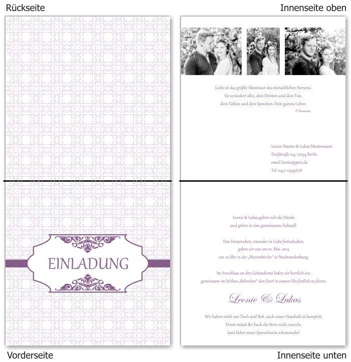  Einladungskarten Hochzeit, Hochzeitseinladungen, Hochzeitskarten, Einladungen f&uuml;r Hochzeit