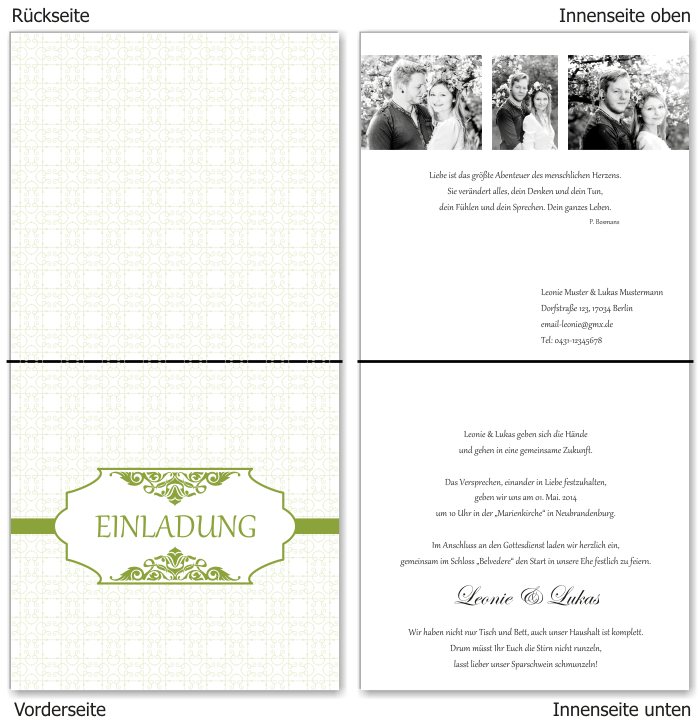  Einladungskarten Hochzeit, Hochzeitseinladungen, Hochzeitskarten, Einladungen f&uuml;r Hochzeit