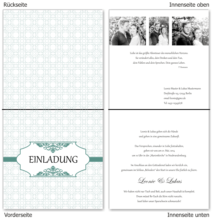  Einladungskarten Hochzeit, Hochzeitseinladungen, Hochzeitskarten, Einladungen f&uuml;r Hochzeit