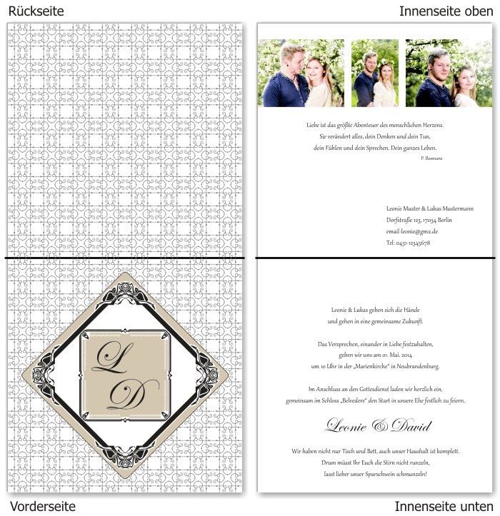  Einladungskarten Hochzeit, Hochzeitseinladungen, Hochzeitskarten, Einladungen f&uuml;r Hochzeit