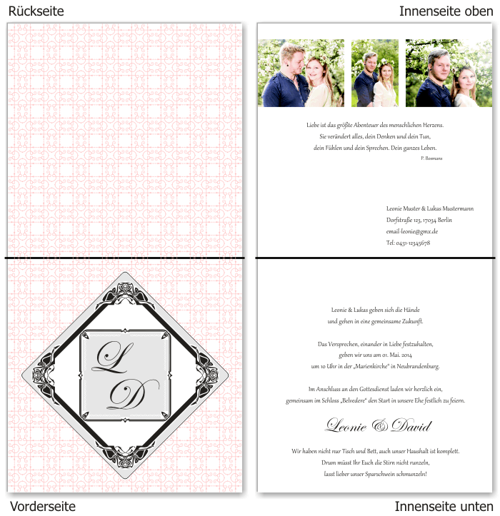  Einladungskarten Hochzeit, Hochzeitseinladungen, Hochzeitskarten, Einladungen f&uuml;r Hochzeit