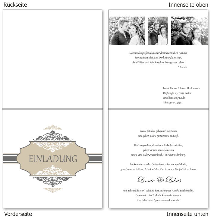  Einladungskarten Hochzeit, Hochzeitseinladungen, Hochzeitskarten, Einladungen f&uuml;r Hochzeit