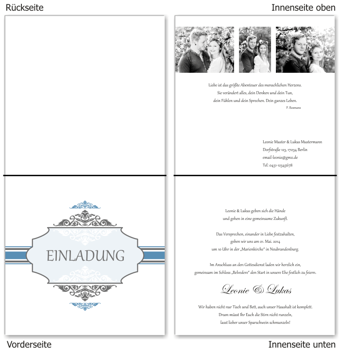  Einladungskarten Hochzeit, Hochzeitseinladungen, Hochzeitskarten, Einladungen f&uuml;r Hochzeit