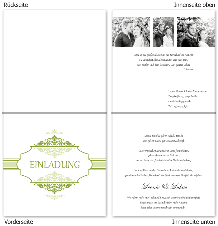  Einladungskarten Hochzeit, Hochzeitseinladungen, Hochzeitskarten, Einladungen f&uuml;r Hochzeit