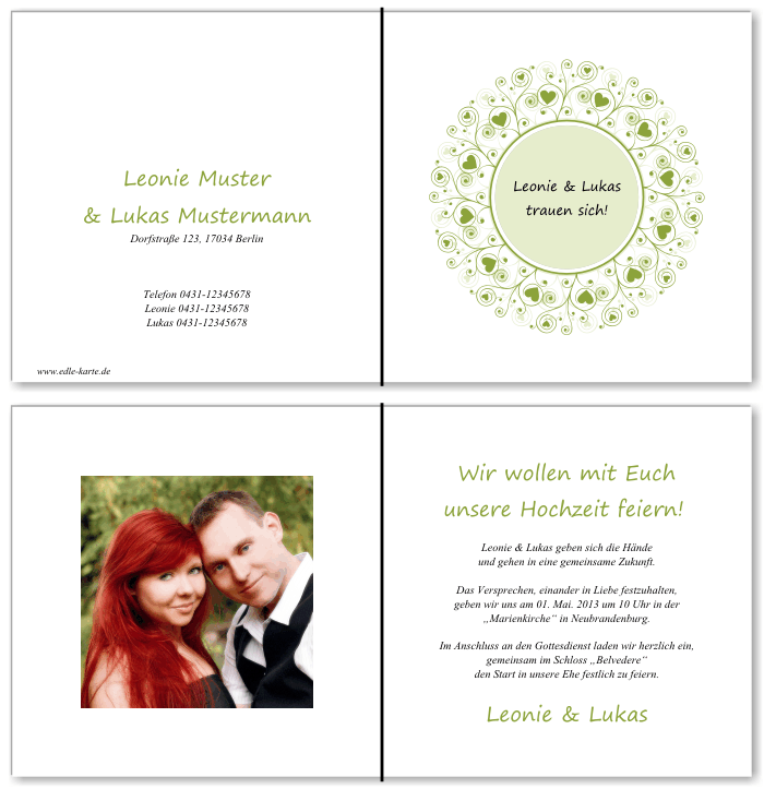  Einladungskarten Hochzeit, Hochzeitseinladungen, Hochzeitskarten, Einladungen f&uuml;r Hochzeit