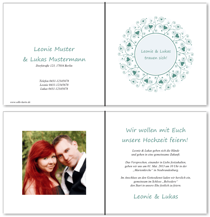  Einladungskarten Hochzeit, Hochzeitseinladungen, Hochzeitskarten, Einladungen f&uuml;r Hochzeit