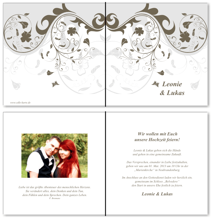  Einladungskarten Hochzeit, Hochzeitseinladungen, Hochzeitskarten, Einladungen f&uuml;r Hochzeit