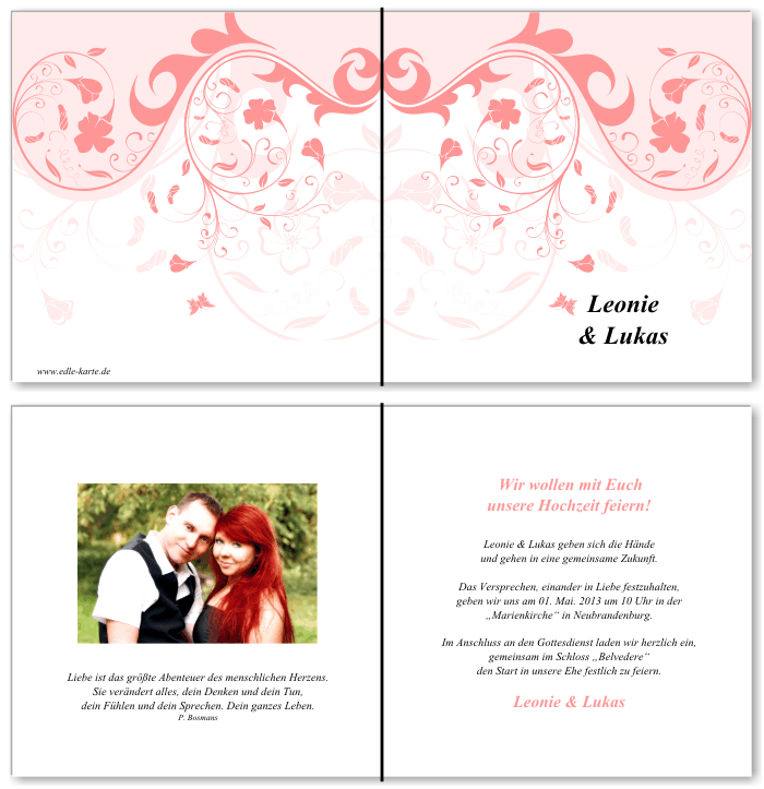  Einladungskarten Hochzeit, Hochzeitseinladungen, Hochzeitskarten, Einladungen f&uuml;r Hochzeit