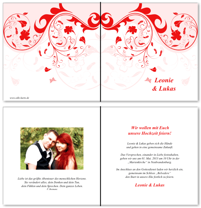  Einladungskarten Hochzeit, Hochzeitseinladungen, Hochzeitskarten, Einladungen f&uuml;r Hochzeit