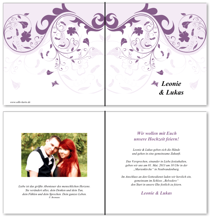  Einladungskarten Hochzeit, Hochzeitseinladungen, Hochzeitskarten, Einladungen f&uuml;r Hochzeit