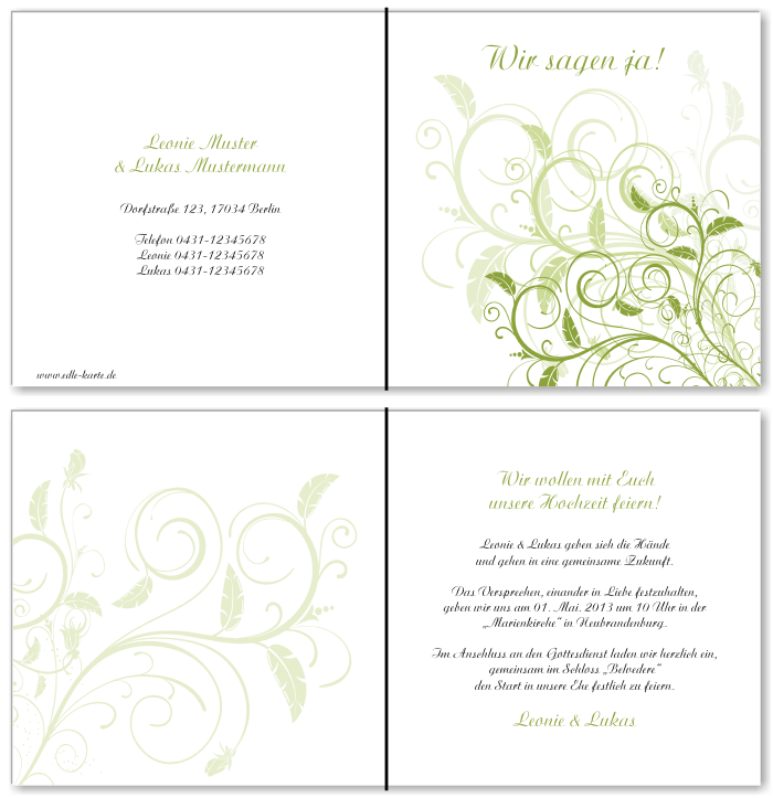  Einladungskarten Hochzeit, Hochzeitseinladungen, Hochzeitskarten, Einladungen f&uuml;r Hochzeit