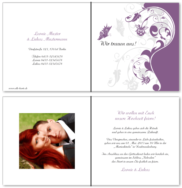  Einladungskarten Hochzeit, Hochzeitseinladungen, Hochzeitskarten, Einladungen f&uuml;r Hochzeit