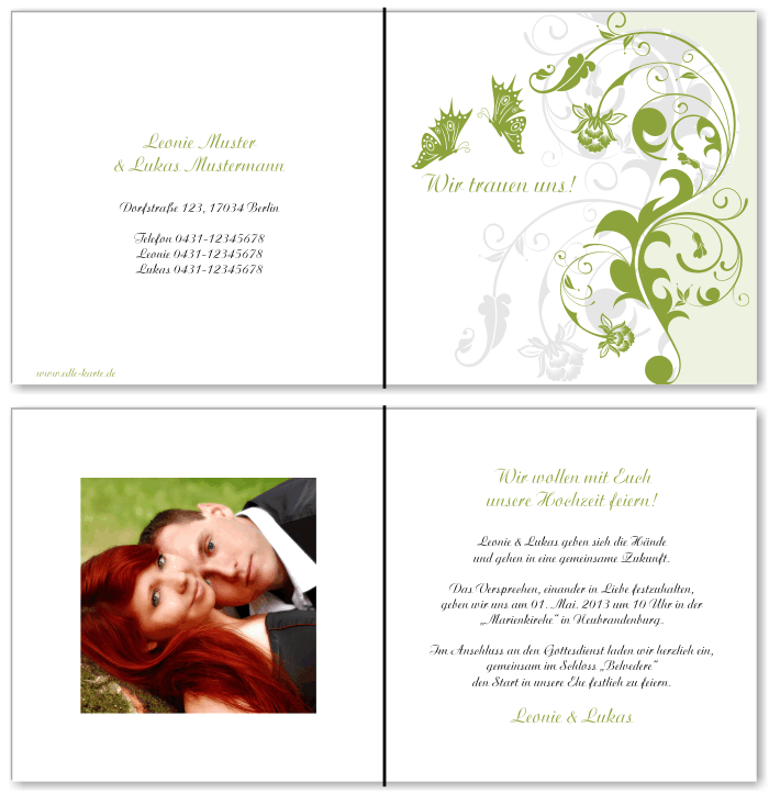  Einladungskarten Hochzeit, Hochzeitseinladungen, Hochzeitskarten, Einladungen f&uuml;r Hochzeit