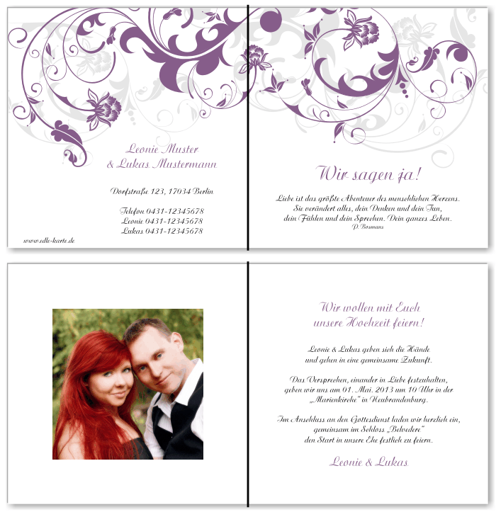  Einladungskarten Hochzeit, Hochzeitseinladungen, Hochzeitskarten, Einladungen f&uuml;r Hochzeit