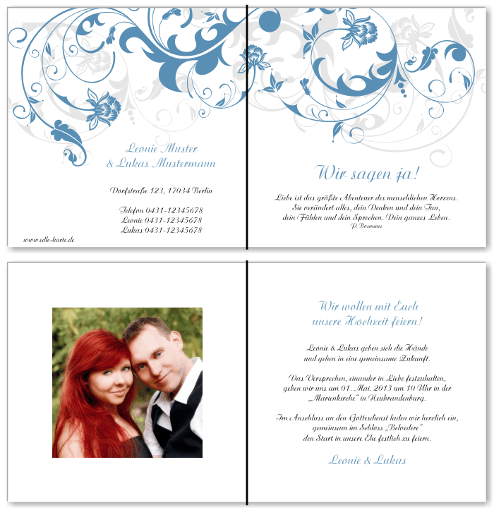  Einladungskarten Hochzeit, Hochzeitseinladungen, Hochzeitskarten, Einladungen f&uuml;r Hochzeit