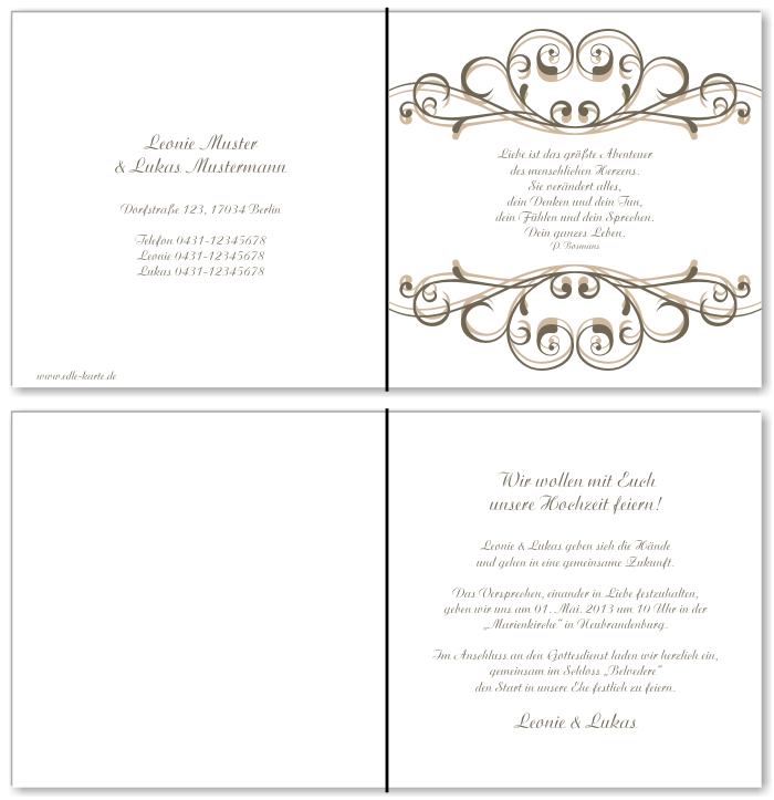  Einladungskarten Hochzeit, Hochzeitseinladungen, Hochzeitskarten, Einladungen f&uuml;r Hochzeit