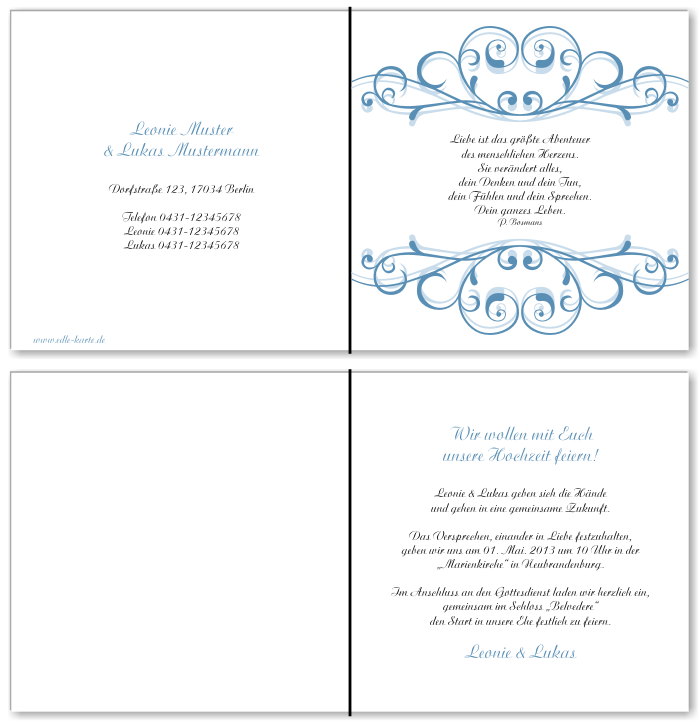  Einladungskarten Hochzeit, Hochzeitseinladungen, Hochzeitskarten, Einladungen f&uuml;r Hochzeit