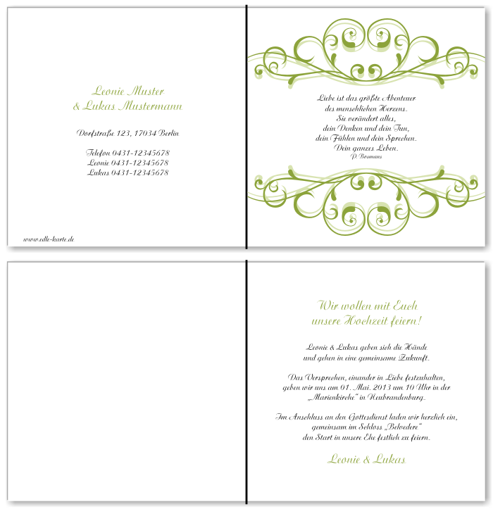  Einladungskarten Hochzeit, Hochzeitseinladungen, Hochzeitskarten, Einladungen f&uuml;r Hochzeit