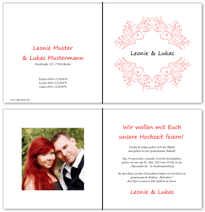  Einladungskarten Hochzeit, Hochzeitseinladungen, Hochzeitskarten, Einladungen f&uuml;r Hochzeit