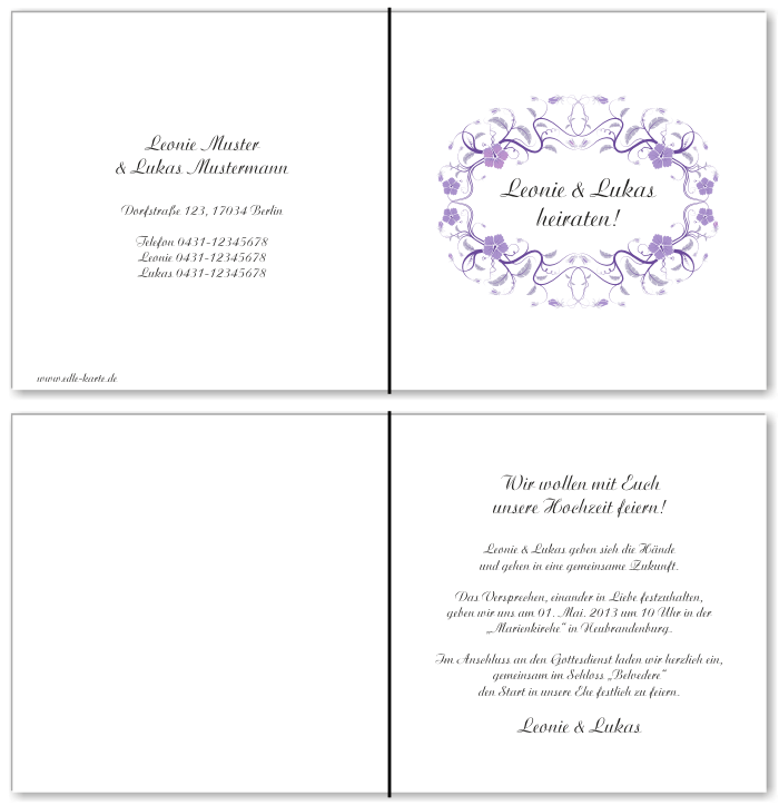  Einladungskarten Hochzeit, Hochzeitseinladungen, Hochzeitskarten, Einladungen f&uuml;r Hochzeit