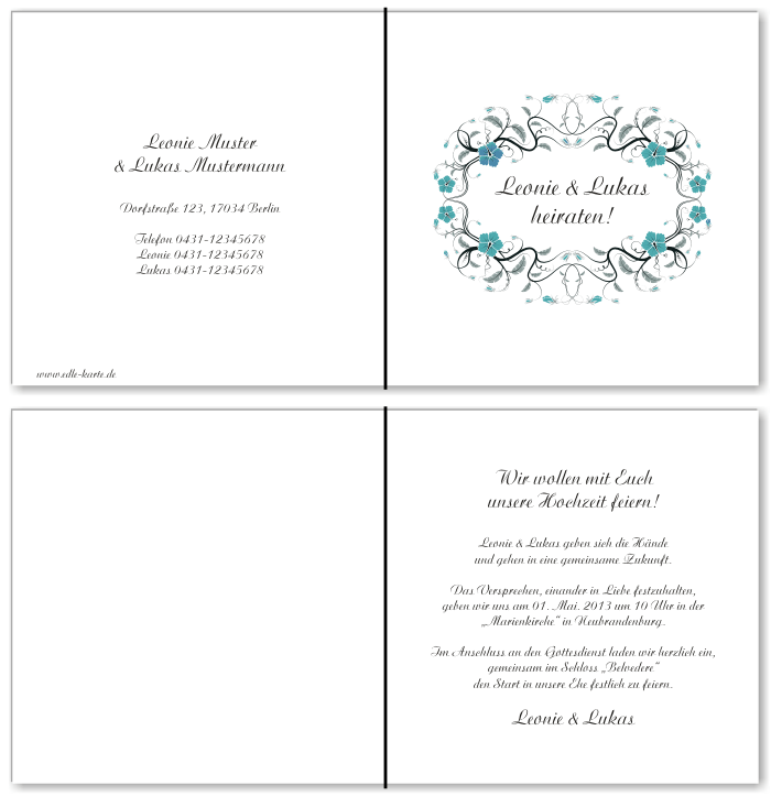  Einladungskarten Hochzeit, Hochzeitseinladungen, Hochzeitskarten, Einladungen f&uuml;r Hochzeit