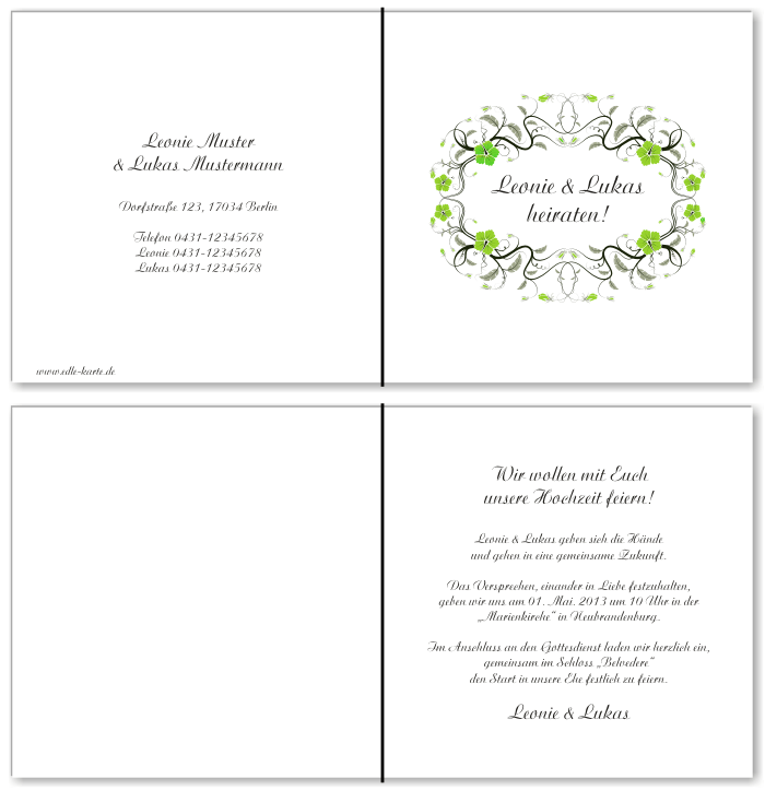  Einladungskarten Hochzeit, Hochzeitseinladungen, Hochzeitskarten, Einladungen f&uuml;r Hochzeit