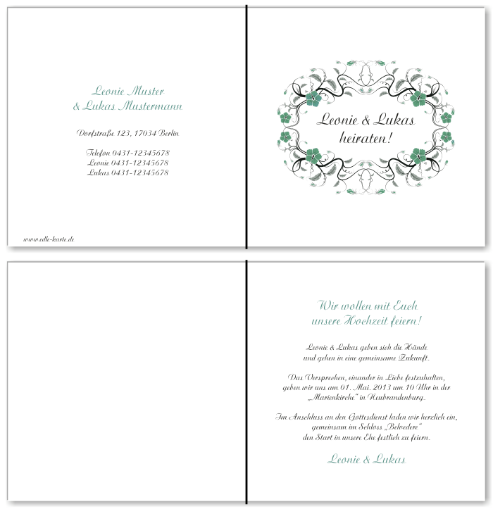  Einladungskarten Hochzeit, Hochzeitseinladungen, Hochzeitskarten, Einladungen f&uuml;r Hochzeit