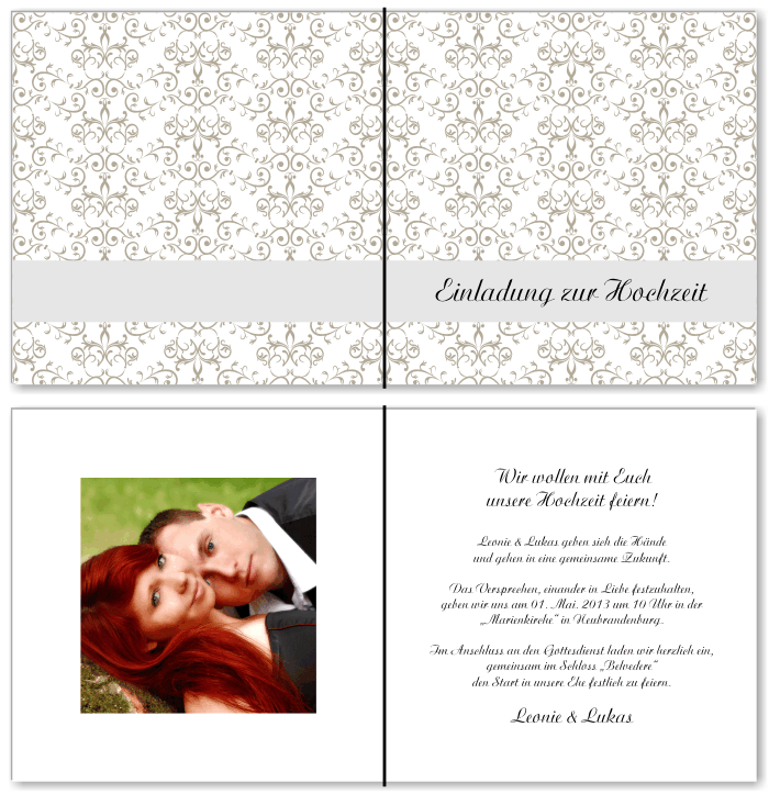  Einladungskarten Hochzeit, Hochzeitseinladungen, Hochzeitskarten, Einladungen f&uuml;r Hochzeit