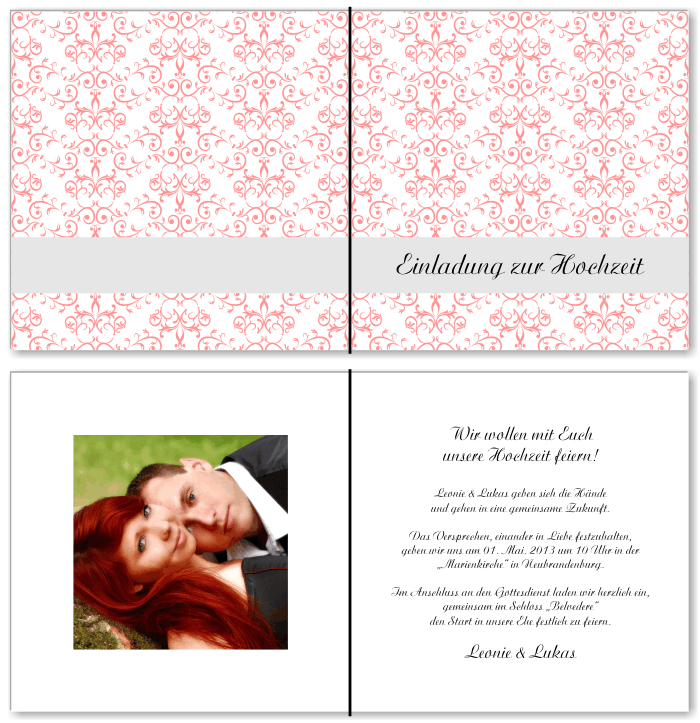  Einladungskarten Hochzeit, Hochzeitseinladungen, Hochzeitskarten, Einladungen f&uuml;r Hochzeit