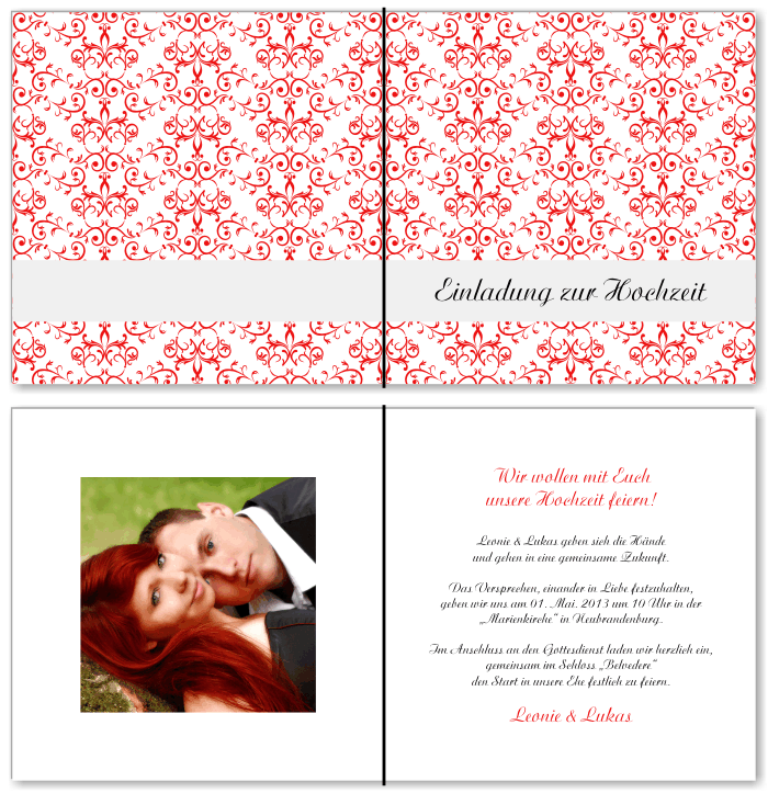  Einladungskarten Hochzeit, Hochzeitseinladungen, Hochzeitskarten, Einladungen f&uuml;r Hochzeit