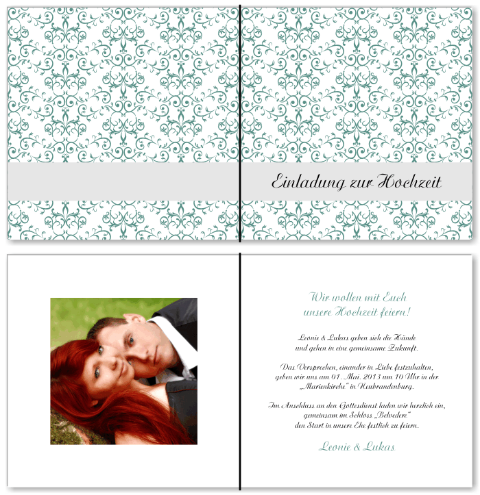  Einladungskarten Hochzeit, Hochzeitseinladungen, Hochzeitskarten, Einladungen f&uuml;r Hochzeit