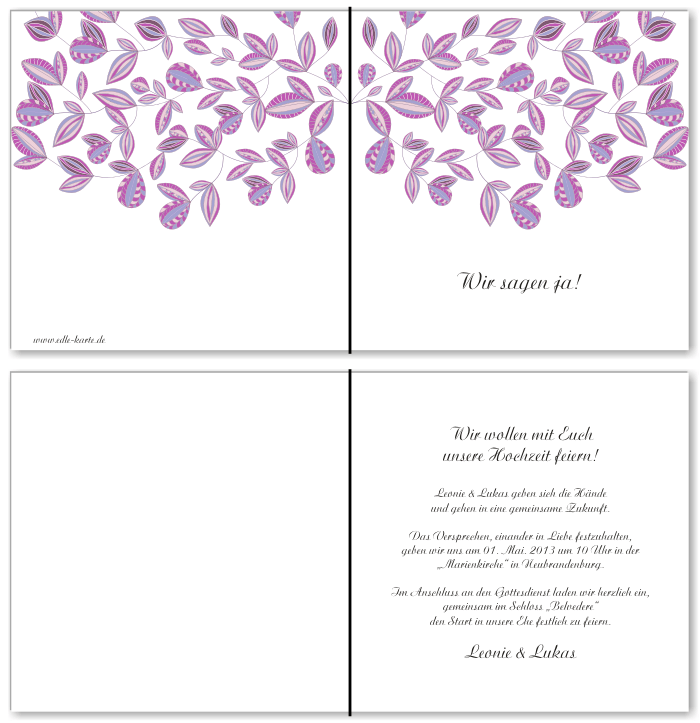  Einladungskarten Hochzeit, Hochzeitseinladungen, Hochzeitskarten, Einladungen f&uuml;r Hochzeit