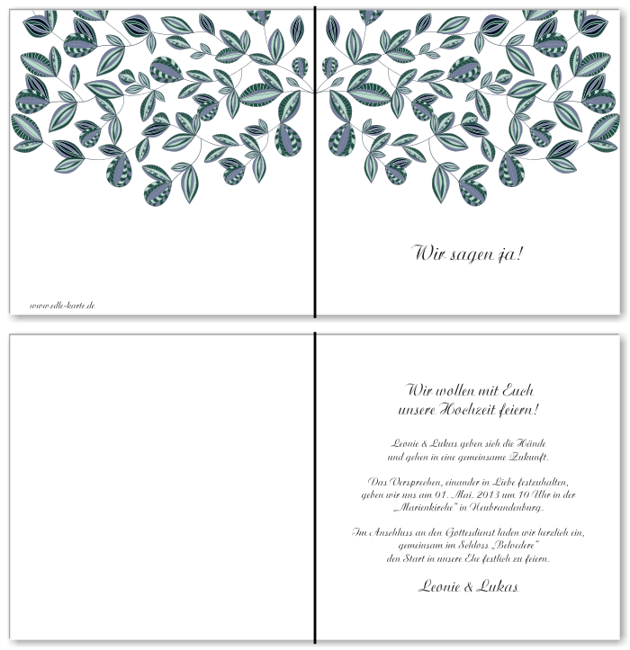  Einladungskarten Hochzeit, Hochzeitseinladungen, Hochzeitskarten, Einladungen f&uuml;r Hochzeit