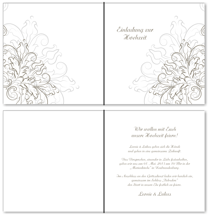  Einladungskarten Hochzeit, Hochzeitseinladungen, Hochzeitskarten, Einladungen f&uuml;r Hochzeit