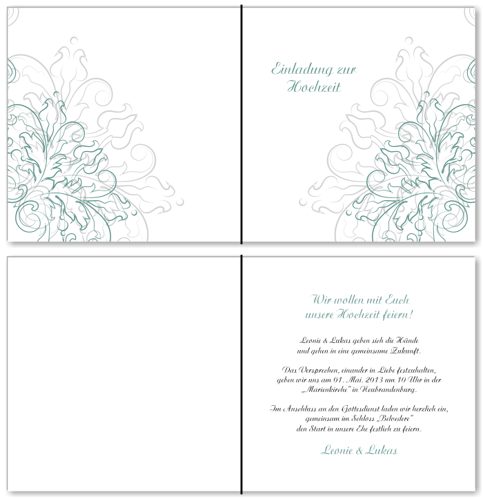  Einladungskarten Hochzeit, Hochzeitseinladungen, Hochzeitskarten, Einladungen f&uuml;r Hochzeit