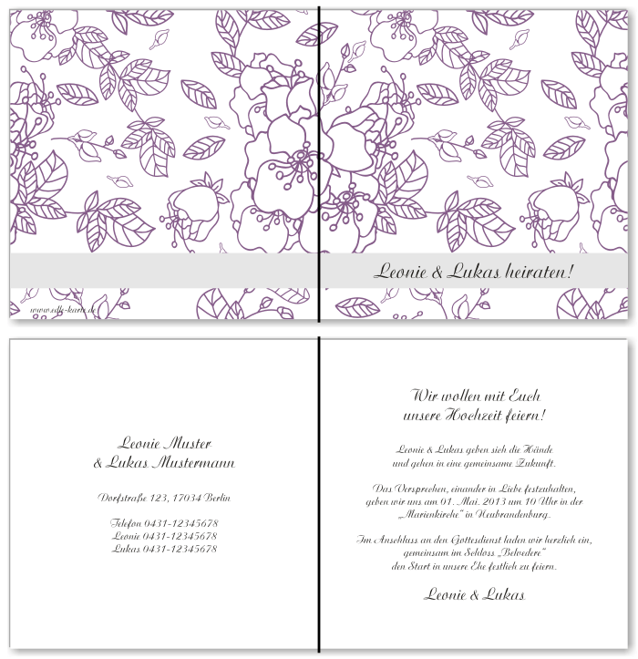  Einladungskarten Hochzeit, Hochzeitseinladungen, Hochzeitskarten, Einladungen f&uuml;r Hochzeit