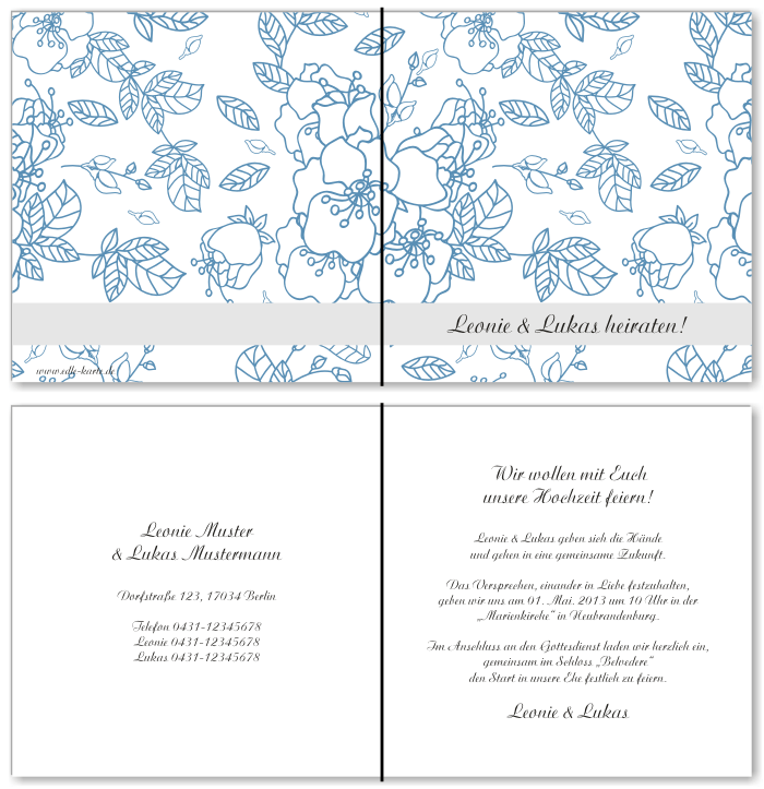  Einladungskarten Hochzeit, Hochzeitseinladungen, Hochzeitskarten, Einladungen f&uuml;r Hochzeit