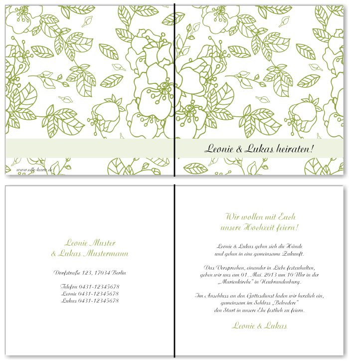  Einladungskarten Hochzeit, Hochzeitseinladungen, Hochzeitskarten, Einladungen f&uuml;r Hochzeit