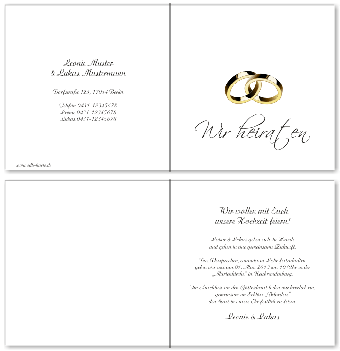  Einladungskarten Hochzeit, Hochzeitseinladungen, Hochzeitskarten, Einladungen f&uuml;r Hochzeit