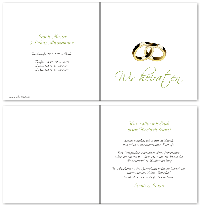  Einladungskarten Hochzeit, Hochzeitseinladungen, Hochzeitskarten, Einladungen f&uuml;r Hochzeit