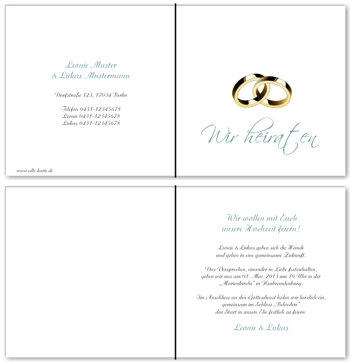  Einladungskarten Hochzeit, Hochzeitseinladungen, Hochzeitskarten, Einladungen f&uuml;r Hochzeit