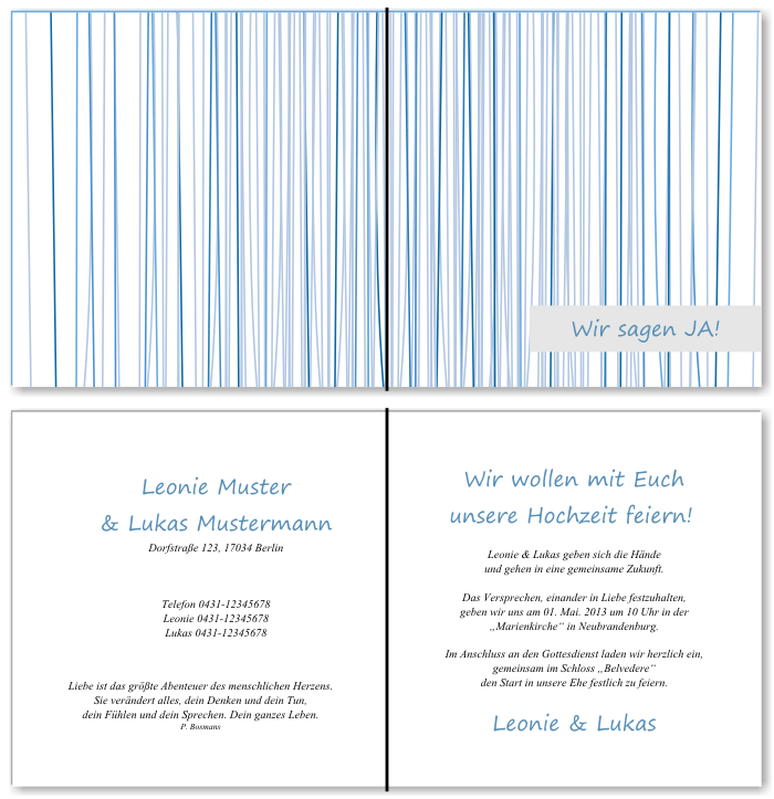  Einladungskarten Hochzeit, Hochzeitseinladungen, Hochzeitskarten, Einladungen f&uuml;r Hochzeit