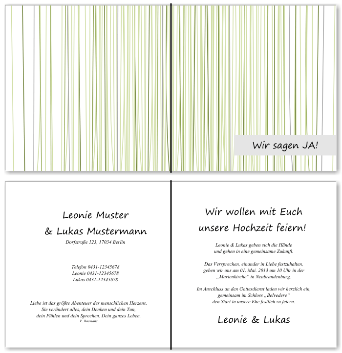  Einladungskarten Hochzeit, Hochzeitseinladungen, Hochzeitskarten, Einladungen f&uuml;r Hochzeit