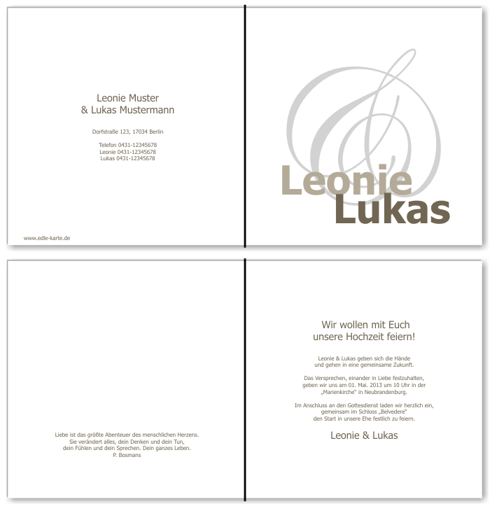  Einladungskarten Hochzeit, Hochzeitseinladungen, Hochzeitskarten, Einladungen f&uuml;r Hochzeit